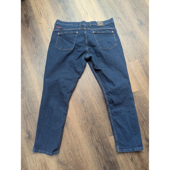 Origin Delta 68 Jeans Mens 38 Blue Dark Wash Made In USA Stretch Taper Denim - Picture 7 of 16